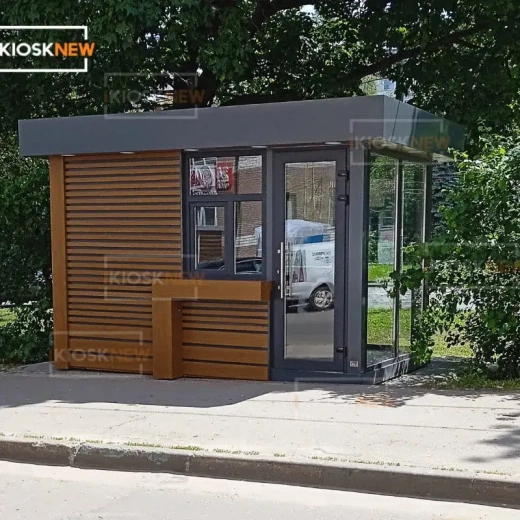 торговый киоск из сэндвич панелей с отделкой композит