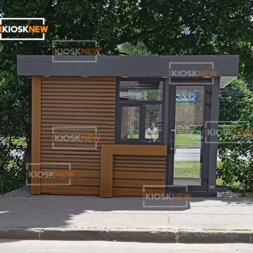 торговый киоск из сэндвич панелей с отделкой композит