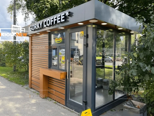 торговый киоск из сэндвич панелей с отделкой композит