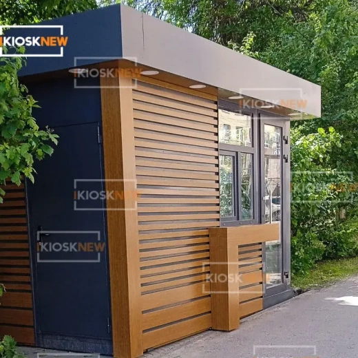 торговый киоск из сэндвич панелей с отделкой композит